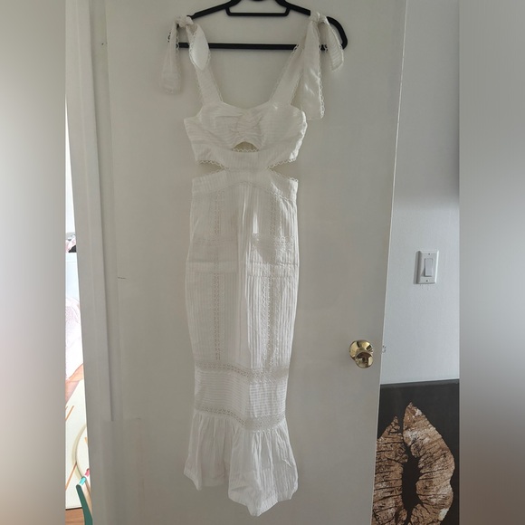 Alice McCall foreign affairs midi dress white strap bride bachelorette trumpet 0 - Picture 4 of 10